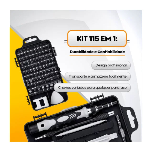 Kit de Ferramentas de Precisão 115 em 1