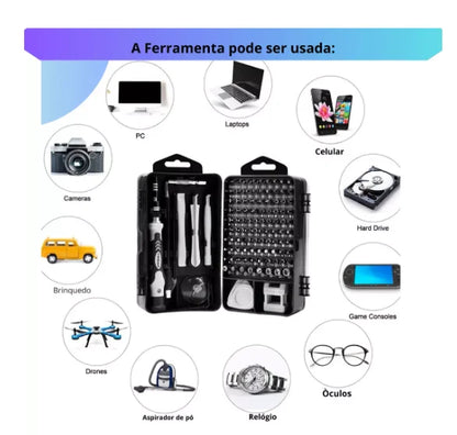 Kit de Ferramentas de Precisão 115 em 1