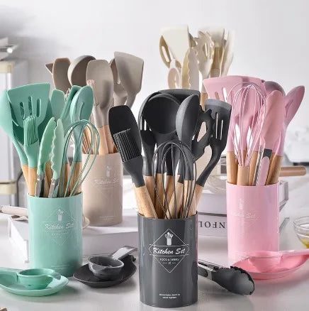 Conjunto de Utensílios de Cozinha – 11 Peças de Silicone
