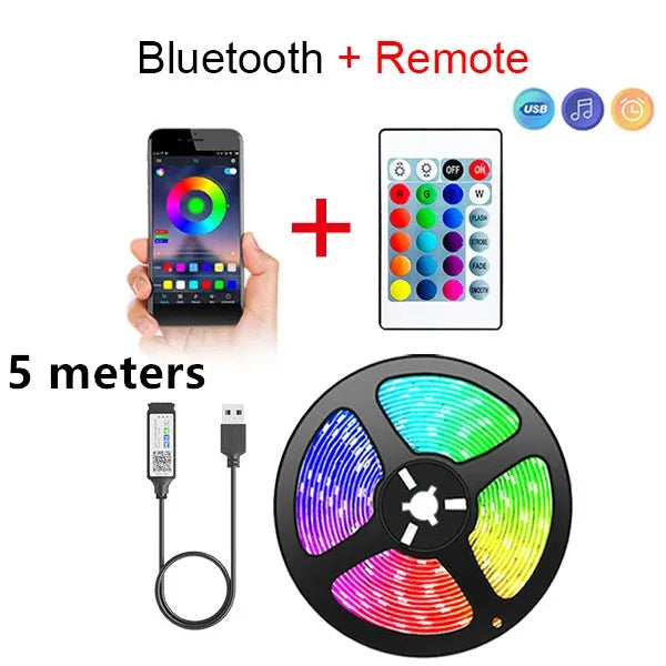 Fita LED RGB 5050 Bluetooth com Controle APP