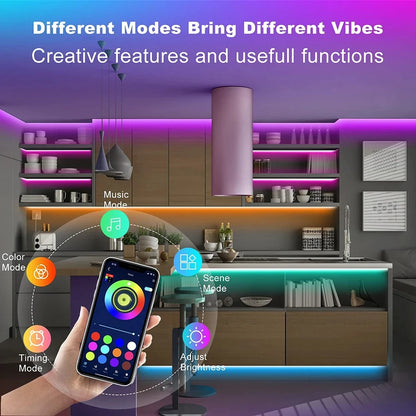 Fita LED RGB 5050 Bluetooth com Controle APP