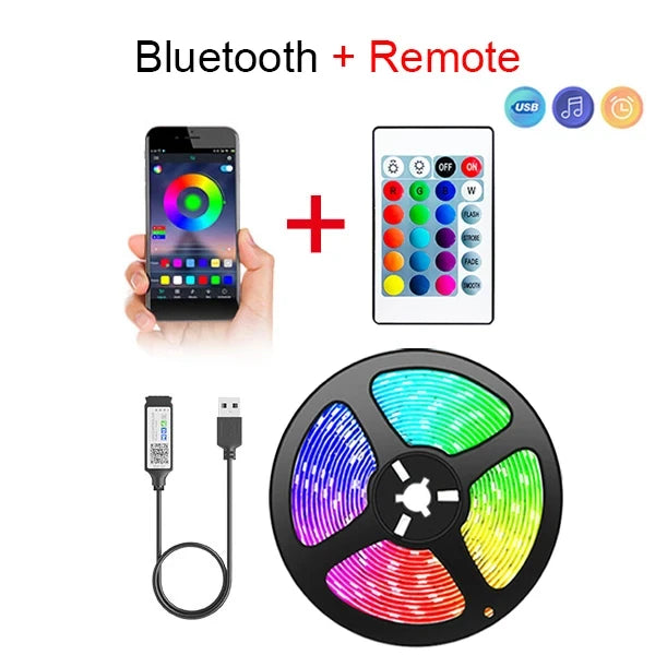 Fita LED RGB 5050 Bluetooth com Controle APP